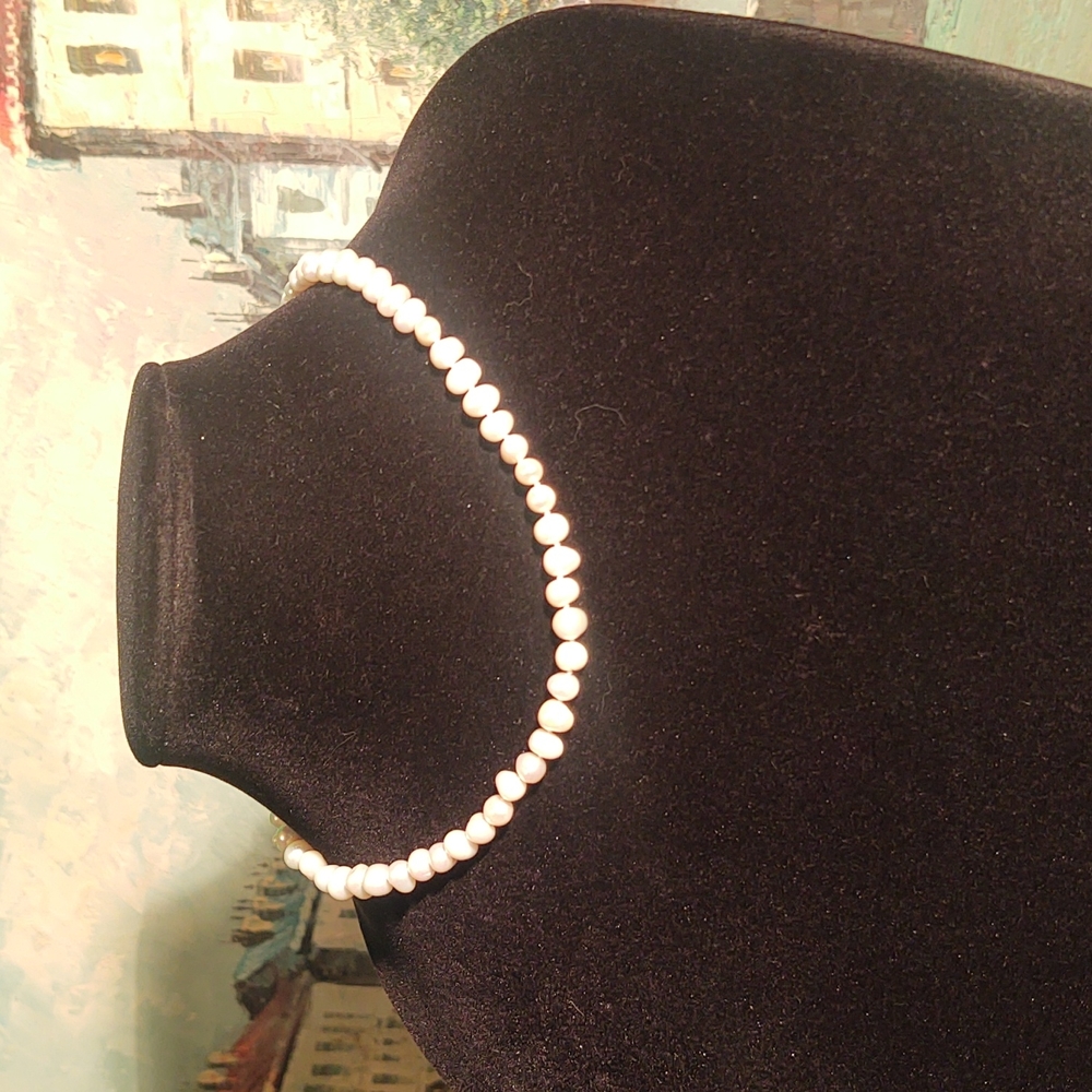 Choker style pearl necklace 925 silver clasp findings